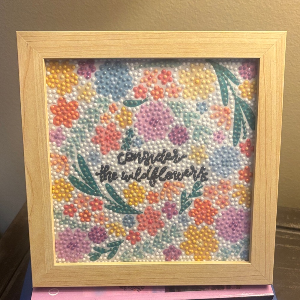 Colorful Floral Beaded Picture Frame